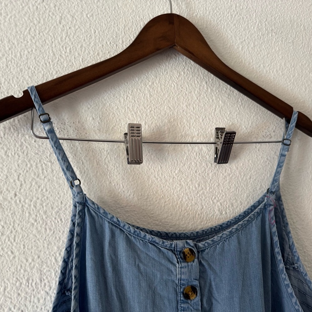 Knox Rose Denim Look Midi Dress Boho Chic Relaxed Style Large Casual Everyday - Picture 8 of 14